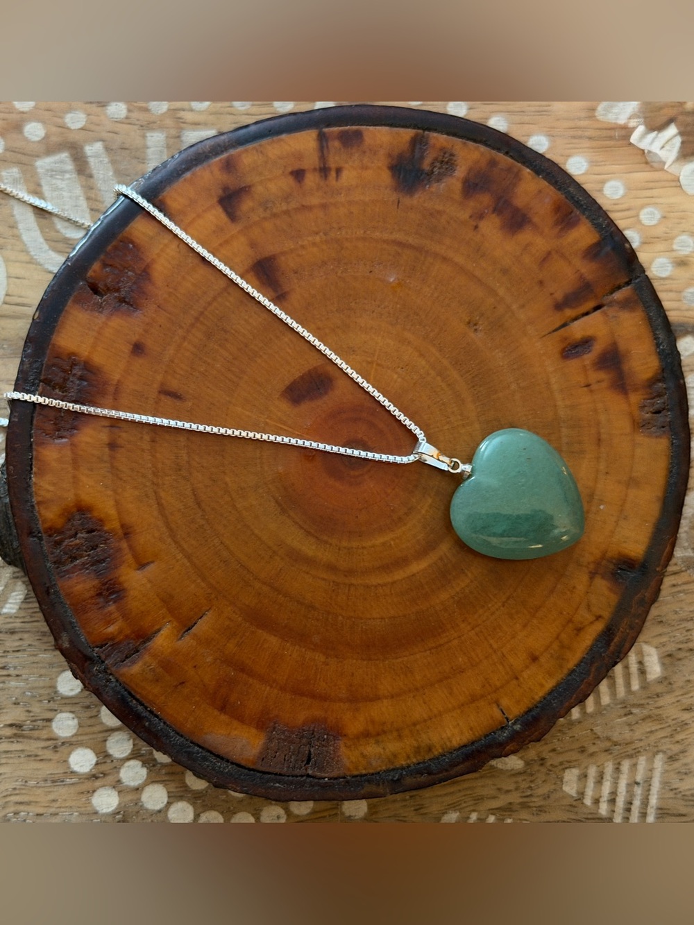 New Lovely Green Aventurine Heart Pendant On 925 Silver Chain Necklace